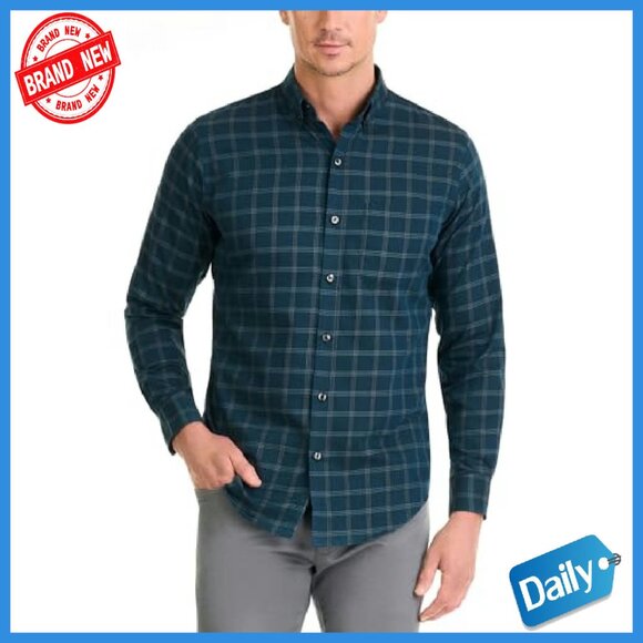 Slim Fit Wrinkle-Free Long Sleeve Button Down Shirt Stretch Fabric - Picture 2 of 6